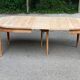 Art Deco round extendable dining table renovated in solid oak 225cm 20th century