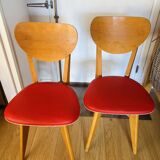 (Lot) 2 Vintage Chairs with Compass Legs 1960/1970
