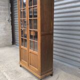 Vitrine art déco en chêne blond