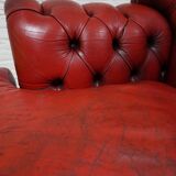 Vintage English Leather Dellbrook Chesterfield Club Chair