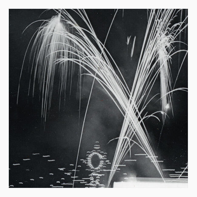 Nocturnal photograph of a gala fireworks display