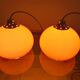 Lot de 3 suspensions orange vintage, années 70