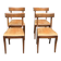 4 chaises de salle à manger en velours et bois massif, époque XIXème
