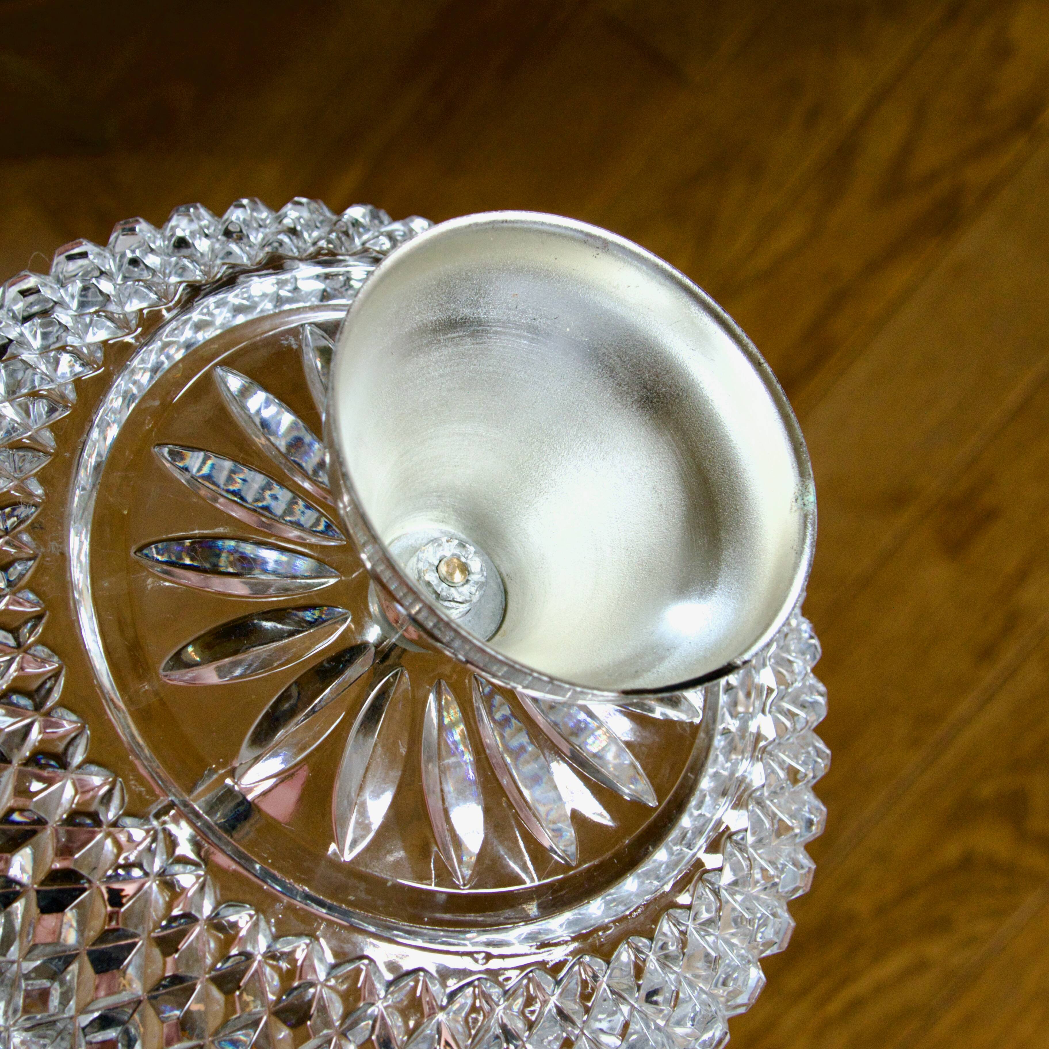 1950s crystal and silver-plated metal bowl/basket