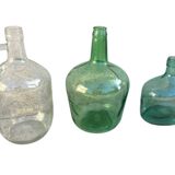 3 dame jeanne bouteille collection vert vintage