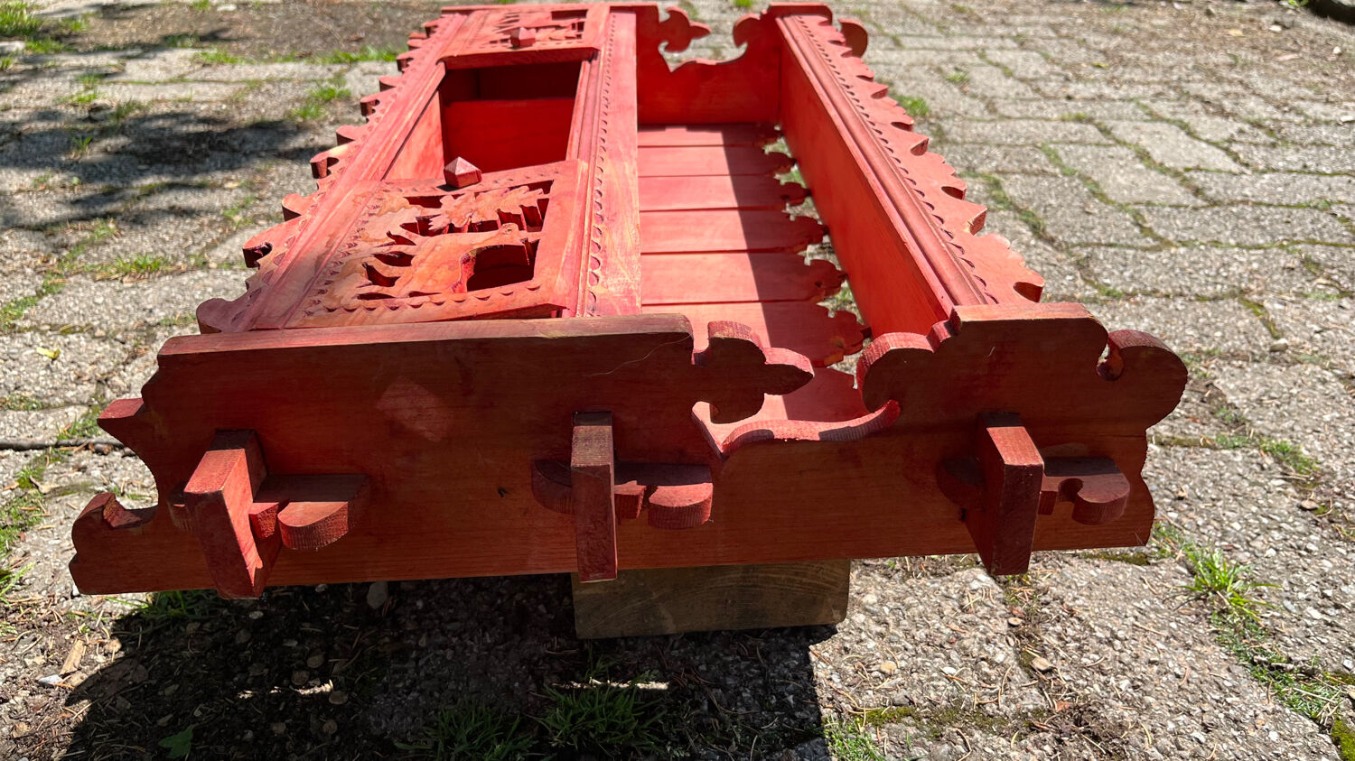 Vintage painted wood shelf