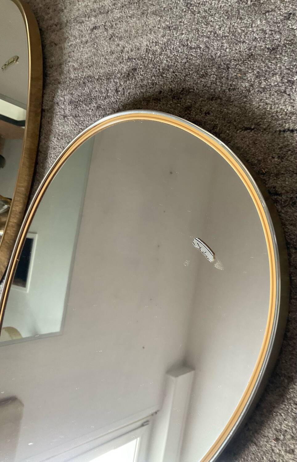 Pair of vintage free-form mirrors from the 60s and 70s