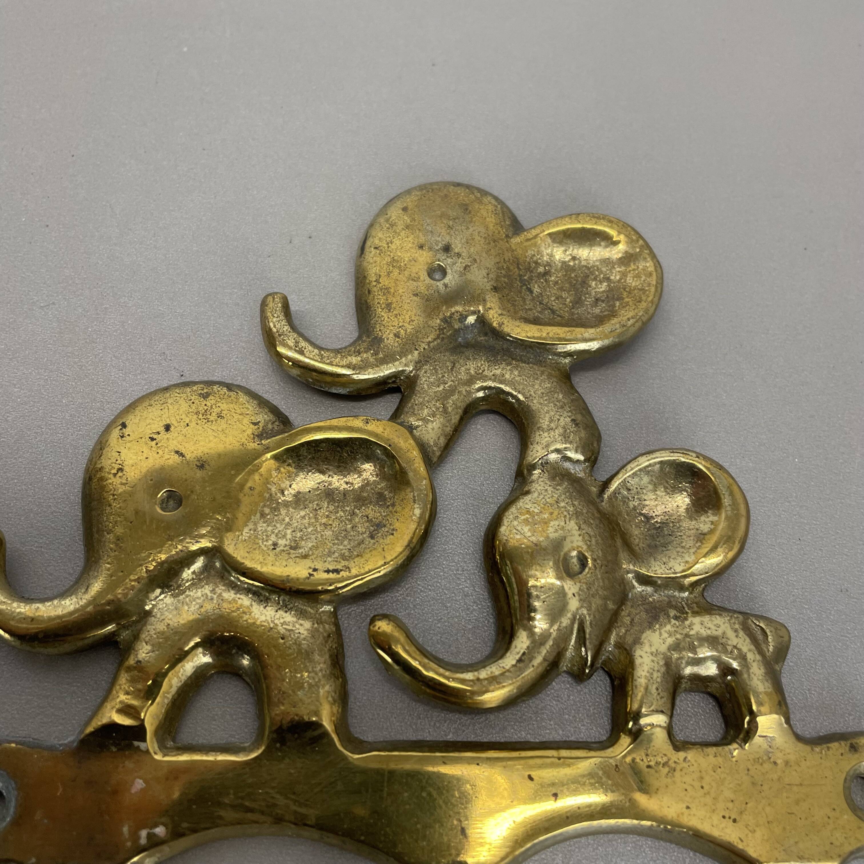 Brass "elephant" hook coat element by walter bosse herta baller, austria 1950s