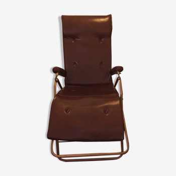 Reclining leather armchair