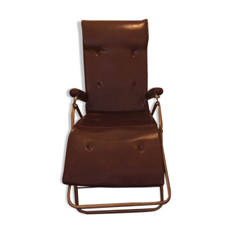 Reclining leather armchair