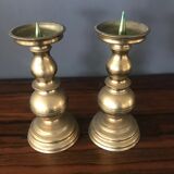 pair of brass candlesticks