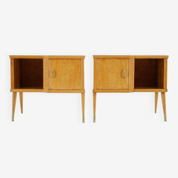 1960s pair of italian bedside tables in high gloss finish
