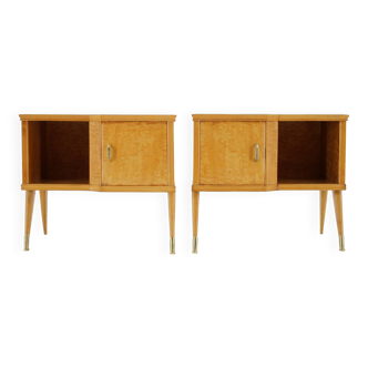 1960s pair of italian bedside tables in high gloss finish