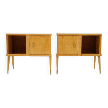 1960s pair of italian bedside tables in high gloss finish