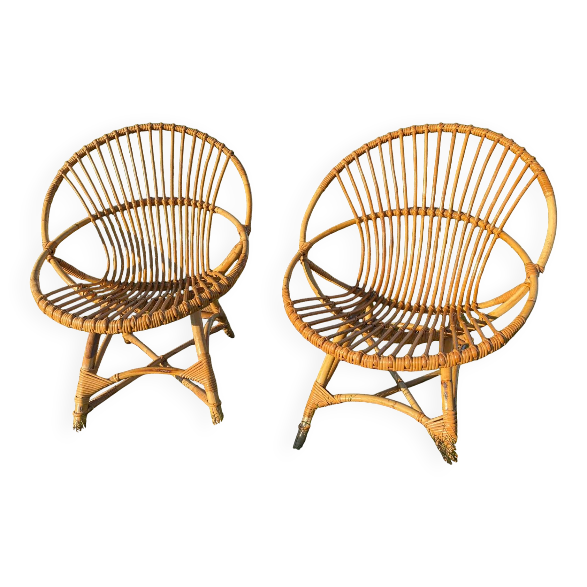 Paire de fauteuil en rotin