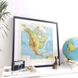 Vintage North America map from 1950