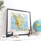 Vintage North America map from 1950