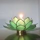 Capiz green mother-of-pearl and brass flower lamp, 1970s
