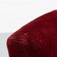 Fauteuil crapaud en velours côtelé rouge des années 1960