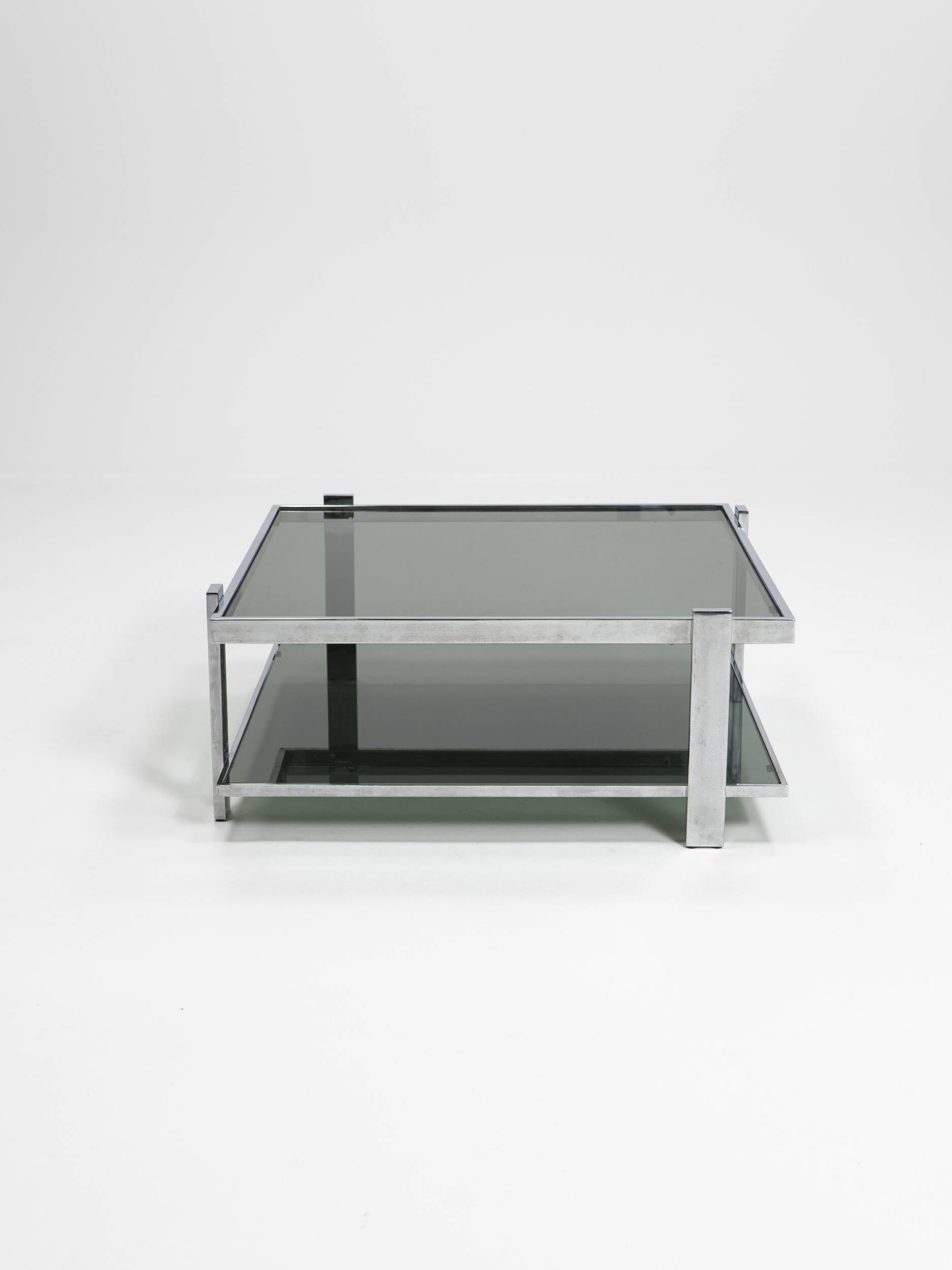 Chrome and Glass Coffee Table, Italy, 1970s