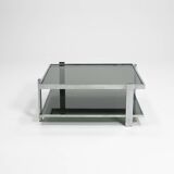 Chrome and Glass Coffee Table, Italy, 1970s