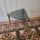 Tripod table in smoked glass – triangular top – 1950s–1960s