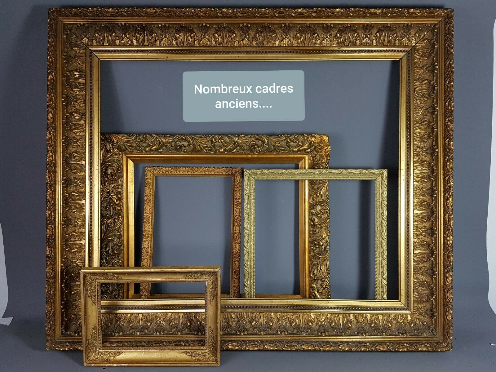 Old frame around 1850 wood - stucco, beaded interior edges, 52x48 hardwood 38x32 cm SB