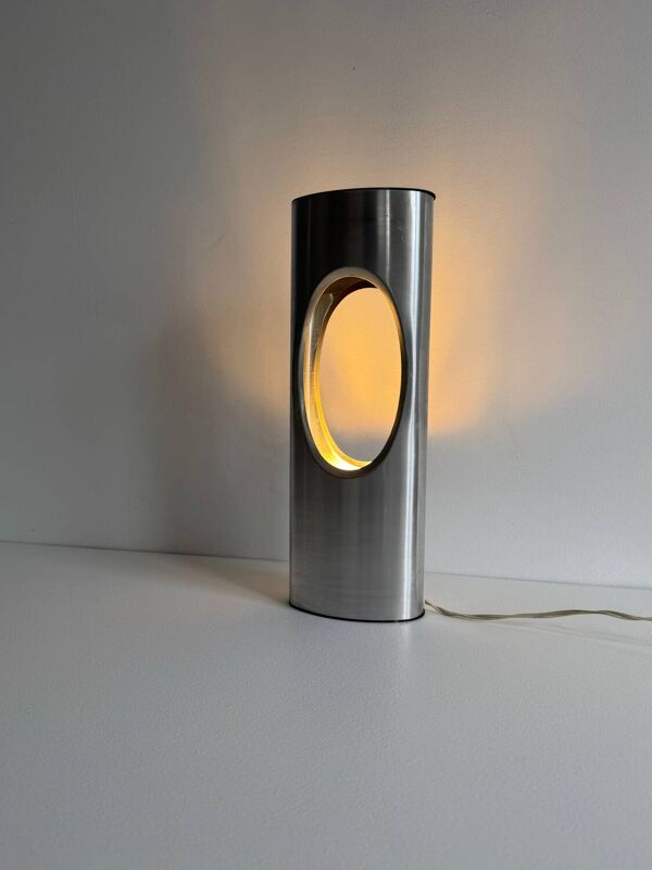 Lampe de table vintage, aluminium, France 1970