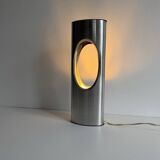 Vintage table lamp, aluminum, France 1970