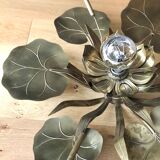 Water lily golden brass ceiling lamp
