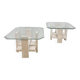Vintage set travertine coffee tables 1970s