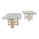 Vintage set travertine coffee tables 1970s