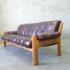 Mid-Century Teak and Leather 3-Seater Sofa from Ekornes, 1970s