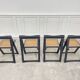 4 chaises vintage pliantes en bois et cannage