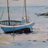 Oil painting on canvas Breton seaside landscape