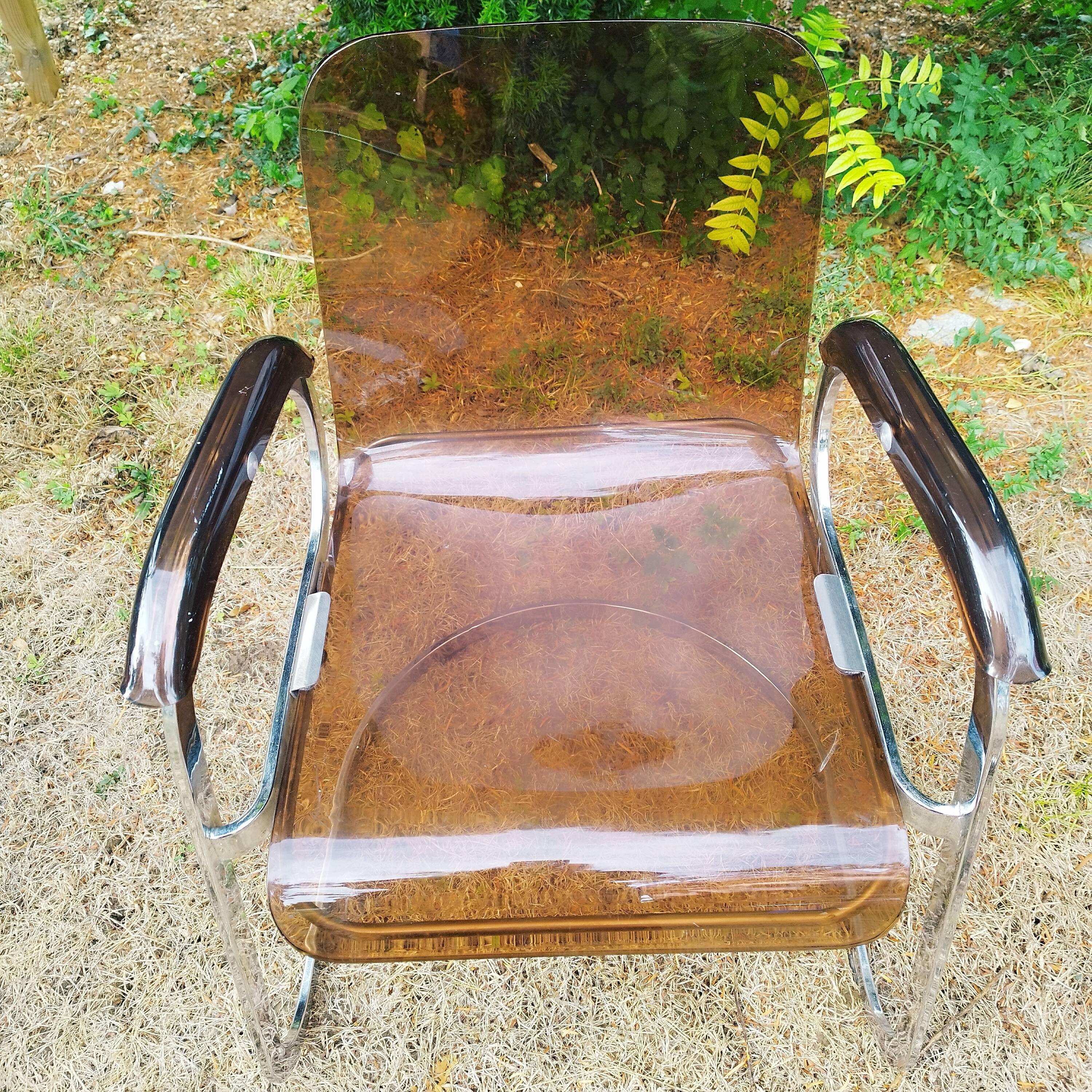 Chaises plexi années 70 Space Age
