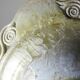 Vintage stoneware pocket bowl with crystalline glazes signed by Françoise Roussel.