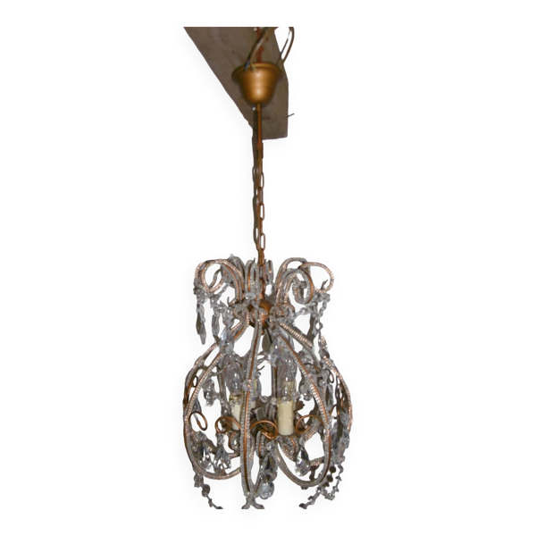 Lustre montgolfière à pampilles