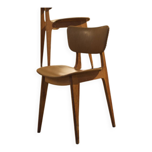 Trio de chaises vintage - cuir 1950