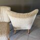 Paire de fauteuils cocktail en tissu beige