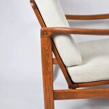 Fauteuil scandinave original Baczyk, années 1960, rénovation, teck.