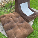 Vintage 1970s brown corduroy armchair