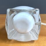 Lampe de table en verre blanc, années 60