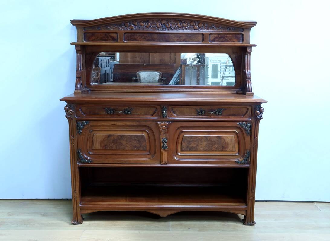 Walnut Sideboard, Art Nouveau – 1900