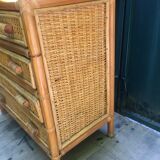 Rattan & bambo dressing table and besdide