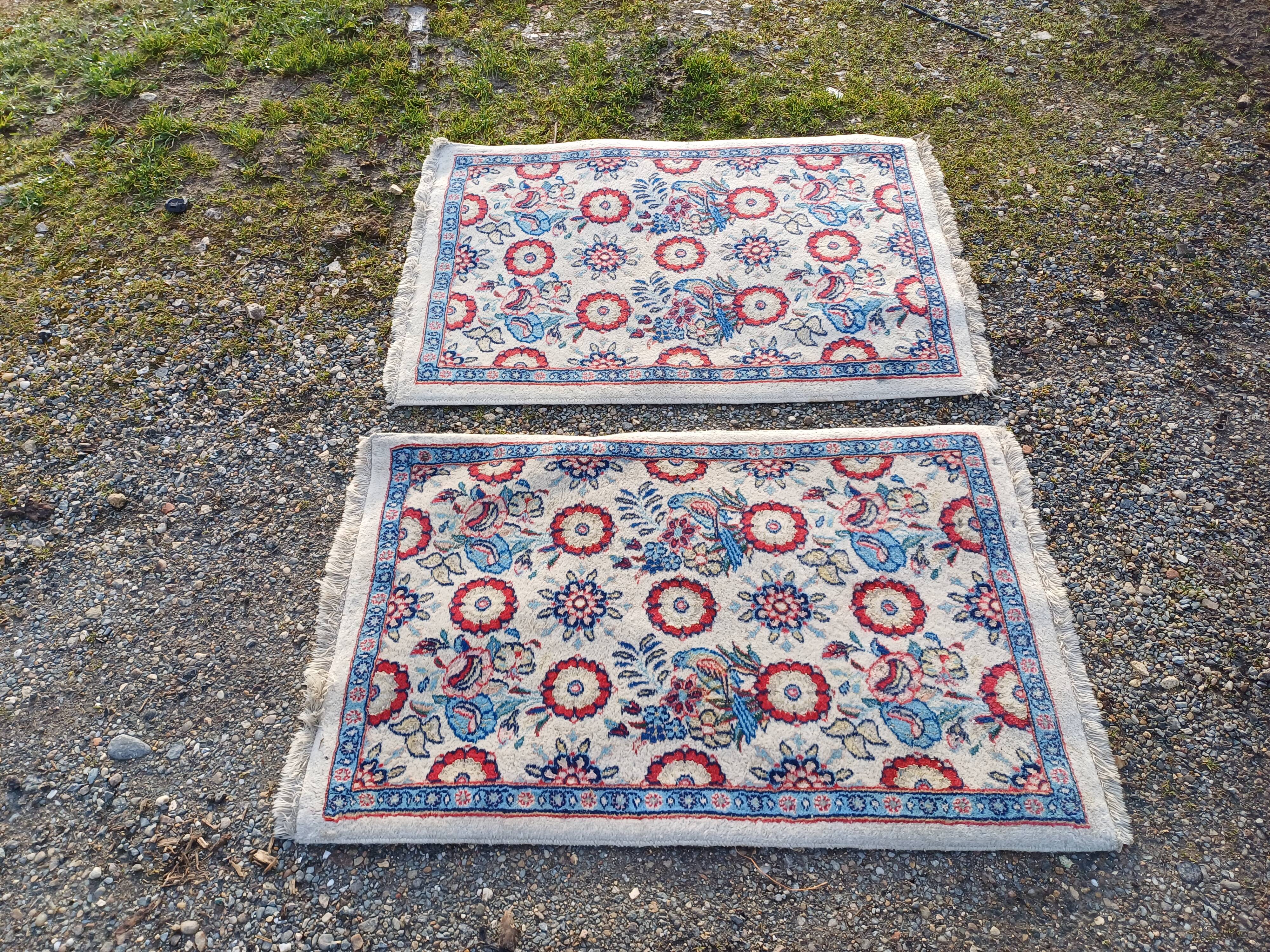 Pair of Persian Afir wool rugs hand knotted