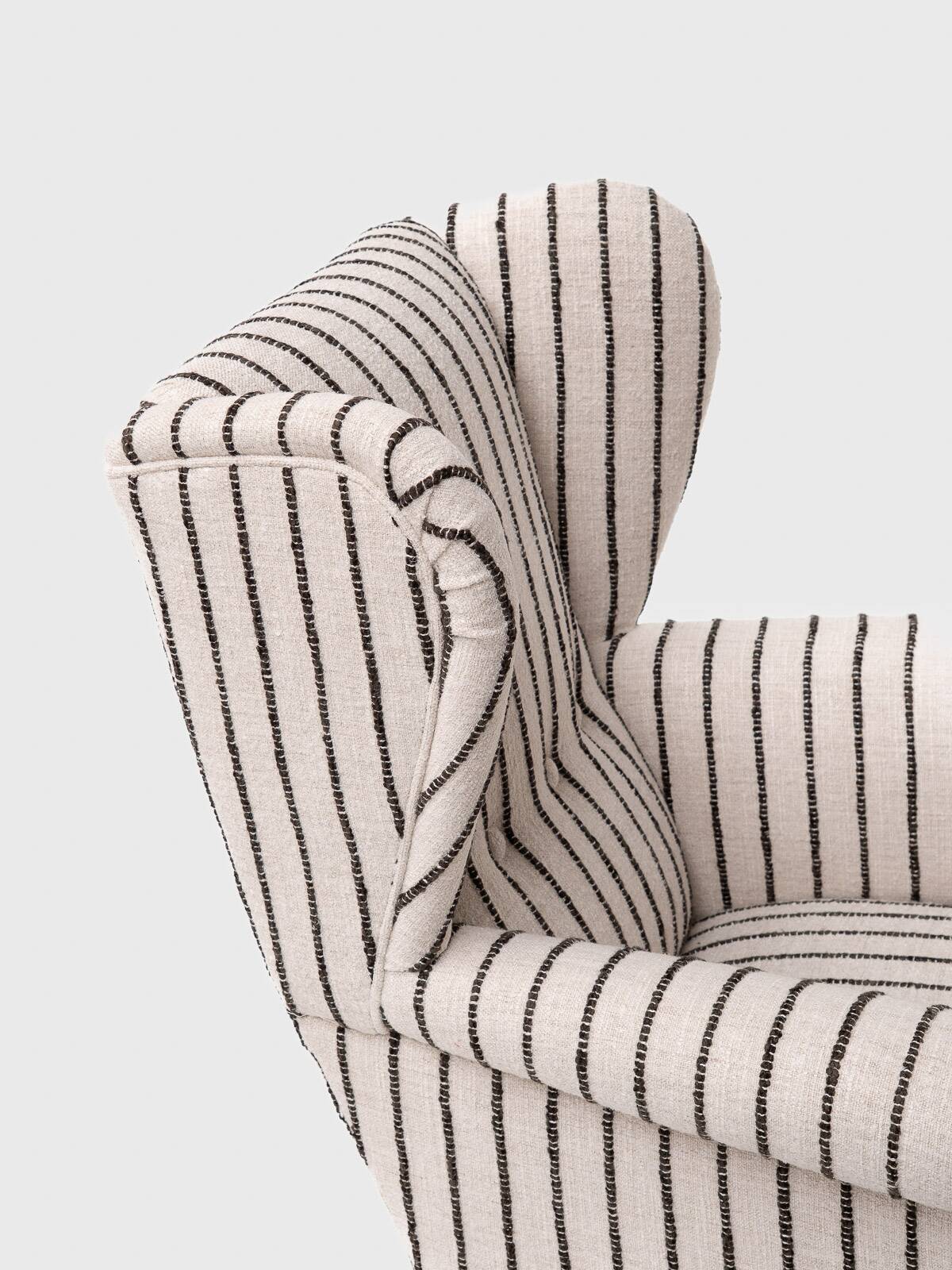 Pair of Striped French Bergère Armchairs, 1970s