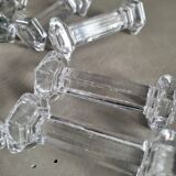 10 hexagonal glass knife holders