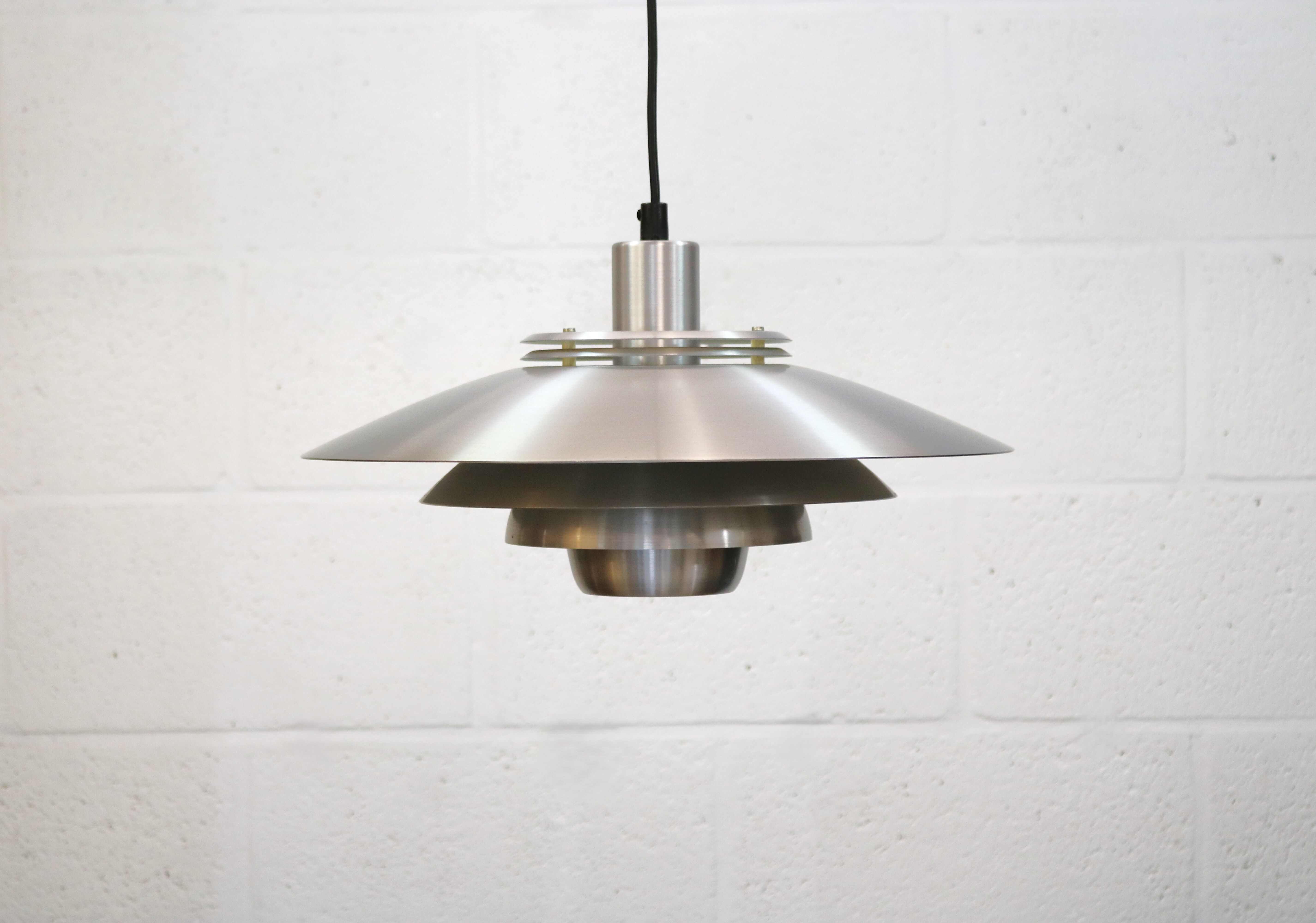 Silver Danish Jeka Metaltryk pendant Lamp - Model Dania 3020