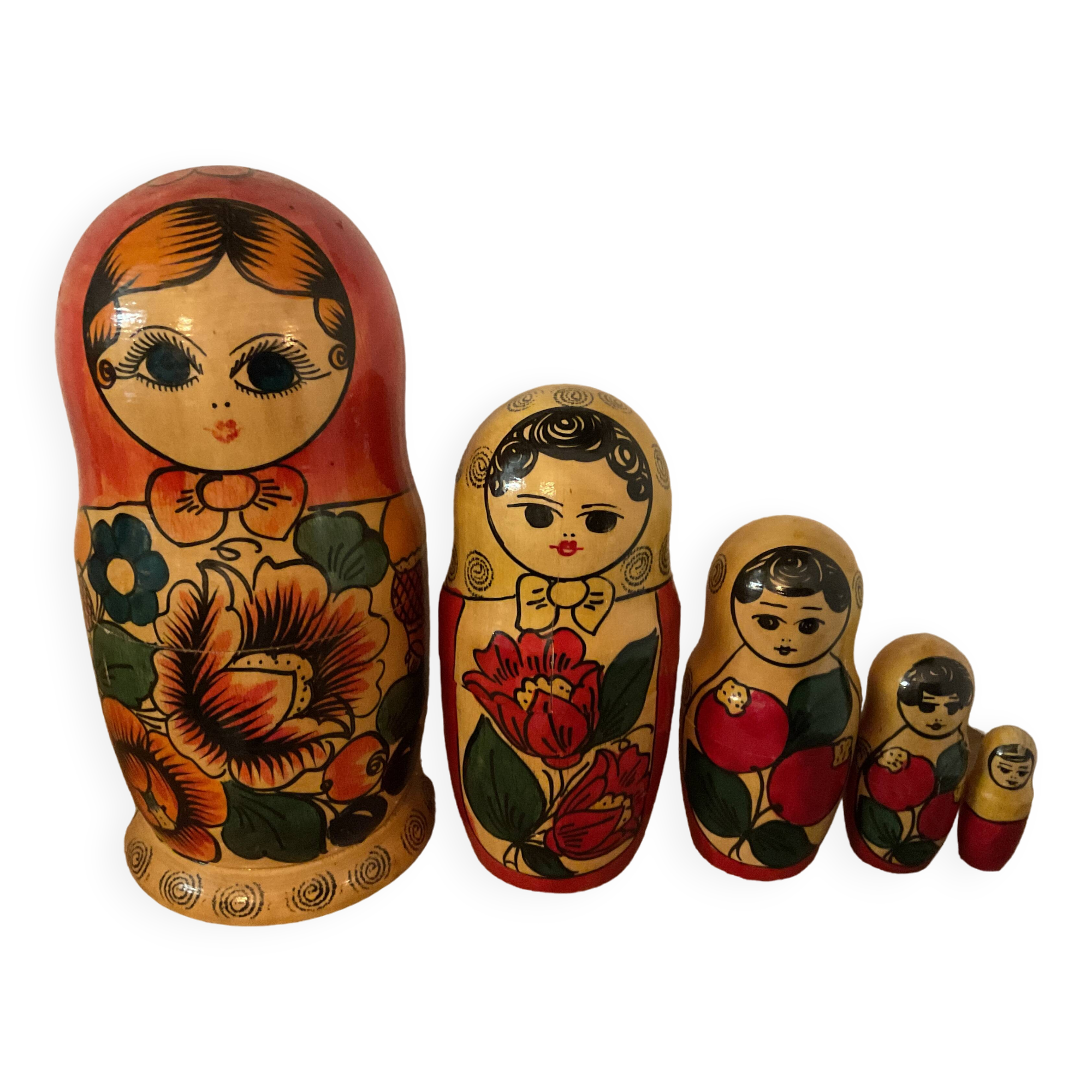 5 Russian dolls; vintage